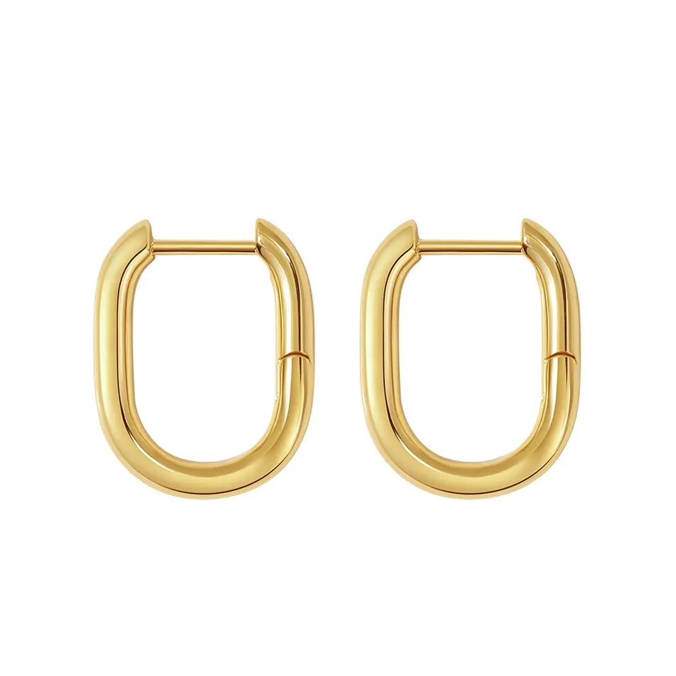 nagosa women 925 sterling silver jewelry wholesale gold vermeil oval chunky huggie hoop earring