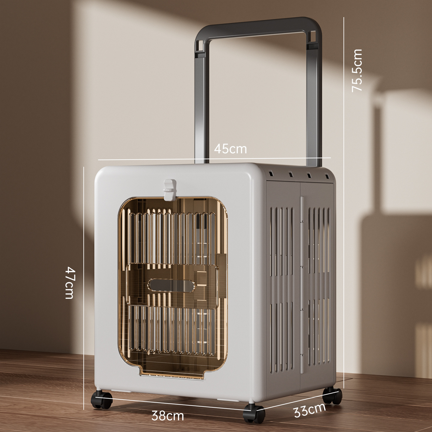 Maleta trolley para mascotas gigante de gran capacidad y transpirable - Gris Avanzado