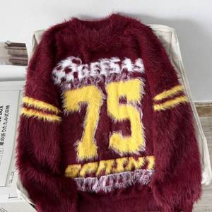 2024 Autumn and Winter Loose Casual Faux Mink <strong>Fur</strong> Warm Soft and Sticky <strong>Knitted</strong> <strong>Sweater</strong> Top