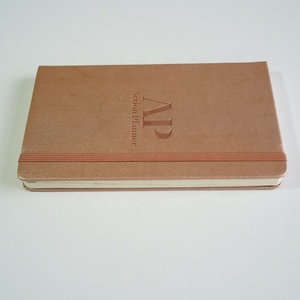 Planificateur d'<span class=keywords><strong>action</strong></span> de luxe en or rose 131*208mm taille A5 Logo personnalisé cahier à couverture rigide en cuir Pu reliure à coudre stationnaire avec sangle - Product Image 3