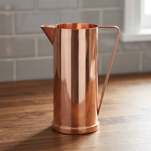 Pichet moderne en cuivre 10-12,9 pouces – Carafe à eau en métal durable pour boissons et fêtes - Product Image 1