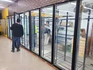 Customized Commercial Refrigerator Freezer Glass Doors/chiller Glass Doors With Heating Pane Glass Quality Factory