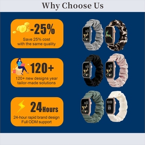 Sang trọng vải nylon thoáng khí có thể điều chỉnh dây đeo Clasp triển khai cho đồng hồ trở lại vị trí trong Cam/Trắng/Hồng - Product Image 5