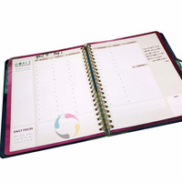 Luxe doublé 2021 vente en gros enfants autocollants en cuir balle logo cahier planificateur personnalisé personnalisé couverture rigide Journal impression