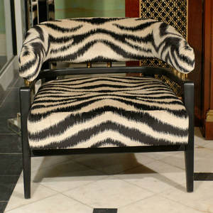 Sofá individual de terciopelo de leopardo de diseñador moderno de lujo, sillón Art Deco de ocio de madera para sala de estar, sillón de salón con acento para vestíbulo - Product Image 5