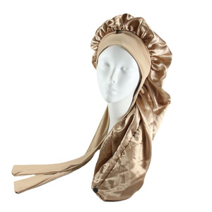 SYH843, gorro con borde cruzado personalizado, Material satinado, lazos ajustables elásticos para mujeres, Pelo Rizado grande para deportes, negocios, pesca - Product Image 4