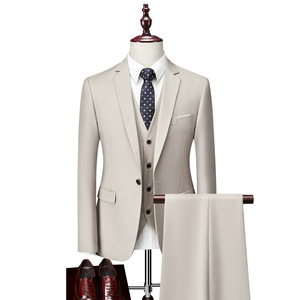 Trajes de 3 Piezas de Alta Calidad, Blazer + Chaleco + Pantalones, <span class=keywords><strong>Traje</strong></span> de Boda para Hombre, Color Sólido, <span class=keywords><strong>Traje</strong></span> de Negocios, Informal, para Oficina, Trabajo, Baile de Graduación - Product Image 4