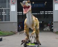 Dinosaure animatronique Velociraptor de 5 m en silicone et métal, modèle réaliste fait main, pour centre commercial et aire de jeux intérieure