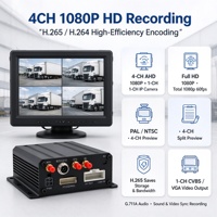 ET5324T Enregistreur vidéo mobile 4 canaux 1080P H.265 avec 4 entrées caméra AHD et 1 entrée caméra IP, GPS, 4G, WiFi, carte SD pour flotte de camions et bus