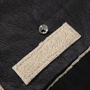 Chaqueta de cuero de cordero integrada de piel nueva de invierno, Chaqueta corta de Collage de comparación de colores para mujer - Product Image 5