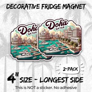 מגנטי דוחה קטאר 4 אינץ', זוג, מזכרת מטיילים מהמזרח התיכון, ויניל חזק, מזכרת מסין לקישוט מקרר/מטבח/משרד - Product Image 2