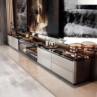 Nouveau design 2026 – Meuble TV de style français en pierre naturelle de luxe, console multimédia haut de gamme pour salon de villa, support TV