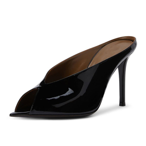 Sandali da Donna in Pelle Verniciata con Punta Aperta, Tacco a Spillo, Taglio a V, Minimalisti, Personalizzabili OEM - Product Image 6