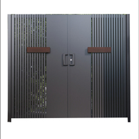 Puerta de Patio Exterior Moderna y Duradera de Aleación de Aluminio, Estilo Automático de Apertura Abatible para Villa o Casa de Campo, Fácil Instalación, Diseño 3D