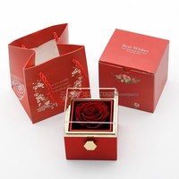 Bunga Mawar Asli Grosir Lintas Negara untuk Hari Valentine, Hari Ibu, Pernikahan, Ulang Tahun, Kotak Berlapis Ganda Putar, Diawetkan
