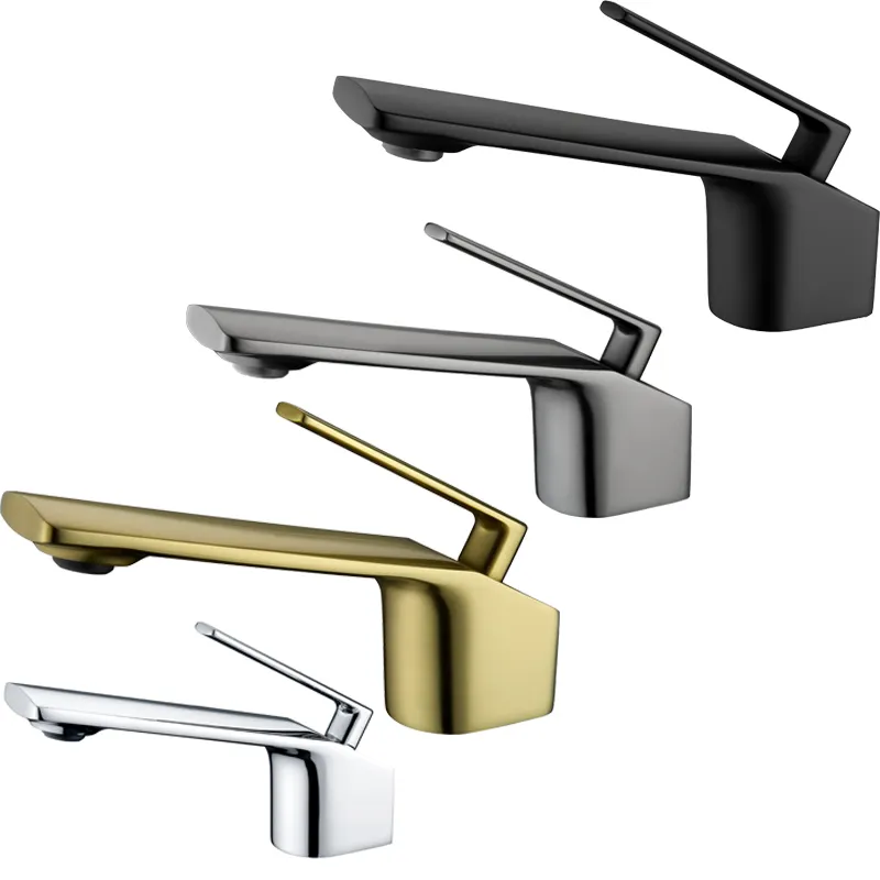 Modern Latest Design Matte Black rose gold Brass mixer Basin Single Hole Bathroom Faucet luxury Tap washroom