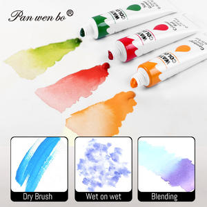 Panwenbo 12ml/0,4 oz 24 Juego de colores vibrantes Tubo de aluminio Juego de pintura de <span class=keywords><strong>acuarela</strong></span> profesional para pintores, estudiantes, principiantes - Product Image 3