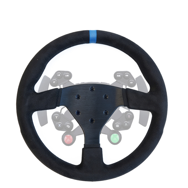 OEM ODM Factory 330mm Alcantara Racing Steering Wheel Universal 6-Bolt with Blue Stripe for JDM Racing & Sim Racing Gaming