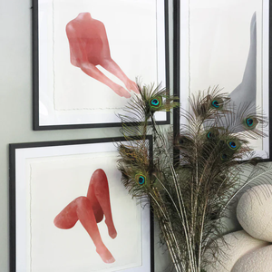 Décor à la maison grand mur Art impression peinture technique mixte giclée jambe sur papier cadre en aluminium noir pour salon ou bureau - Product Image 5