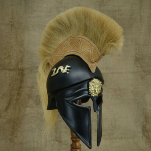 Casco Corintio Negro, Armadura Griega, Casco Medieval para Reenactment - Product Image 1