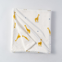 Couverture de lit bébé en flanelle girafe réversible 100% polyester, douce, légère et agréable pour la peau, avec logo personnalisé