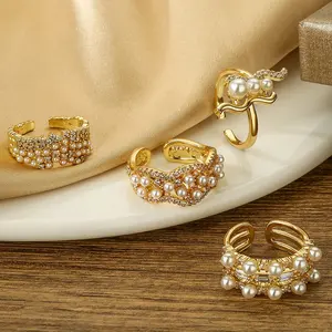 Anello di perle di gioielli di alta qualità per donna,