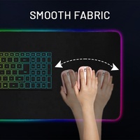 Tapis de souris de jeu en caoutchouc à design ondulé personnalisé, vente chaude, tapis de souris avec éclairage LED changeant, couverture de clavier RVB