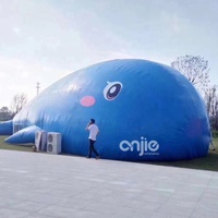 Terrain de jeu gonflable de videur de château de palais en cristal de thème de porc commercial avec la fosse de boule pour des événements de centre commercial