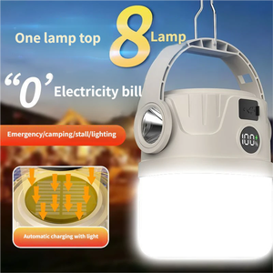 ไฟ LED พลังงานแสงอาทิตย์สำหรับตั้งแคมป์ ชาร์จซ้ำได้ ใช้งานกลางแจ้ง แบตเตอรี่ใช้งานได้ 4-8 ชั่วโมง ใช้ในกรณีฉุกเฉิน ใช้ในเต็นท์ ใช้ในบ้าน ชาร์จผ่านพอร์ต Type-C - Product Image 4