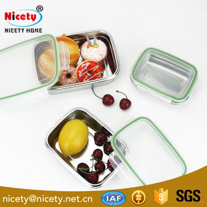 Rechteckige Brotdose aus Edelstahl 304 Lebensmittelbehälter in drei Größen Tò<span class=keywords><strong>um</strong></span>íng gàizi de fànhé 7/5000 Brotdose mit transpare - Product Image 3