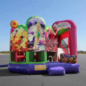 Castillo Inflable 5 en 1 de Tinker Bell, Casa de Brinco Inflable con Tobogán para Fiestas Infantiles al Aire Libre - Product Image 1