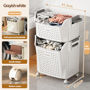 <span class=keywords><strong>Dream</strong></span> Haven Boîte de rangement de jouets pour enfants en plastique de grande capacité Roues Organisateur de vêtements multifonctionnel Respirant Moderne - Product Image 3