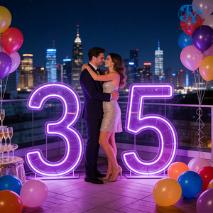 Letras y Números Decorativos de Metal RGB Neon Gigantes de 3 pies/<span class=keywords><strong>4</strong></span> pies para Negocios, Bodas, Aniversarios y Fiestas - Product Image 3