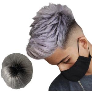 Precio al por mayor, superventas, varios tamaños, Ombre Color T # 1B/gris plata 8x10 Q6, sistema de <span class=keywords><strong>prótesis</strong></span> de cabello humano indio, tupé para hombres - Product Image 1