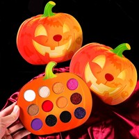 Halloween Kürbis Lidschatten-Palette 12 Farben Schimmernd Hochpigmentiert Vegan Tierversuchsfrei Augen-Make-up Großhandel Private Label Individuell