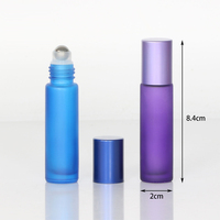 Parfüm-Rollerflasche 5ml 10ml Schraubverschluss Ätherisches Öl Glasflasche Zylinderform mit Mattiertem Farbdesign