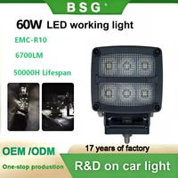Luz de Trabajo LED de Estilo Nórdico de 50W 120W, Triple Haz, 12V 24V, IP68, Impermeable, de Aluminio, 5000 Lúmenes, para Excavadora, Camión Pesado, Minería