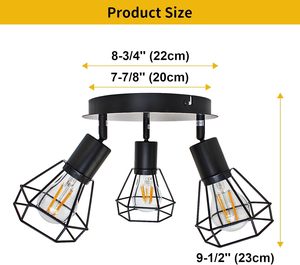 Luminaire de plafond à 4 lampes <span class=keywords><strong>Noir</strong></span> <span class=keywords><strong>mat</strong></span> Base E26 Farmhouse Track Light Kit Wall Lamp Spotlight - Product Image 4