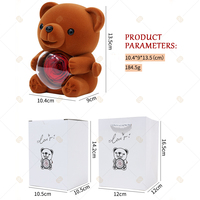 Nouveau style créatif et romantique pour la Fête des Mères : Ours en peluche, rose éternelle rotative, fleur de savon, bague, collier et boîte à roses pour dropshipping