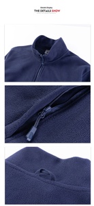Veste <span class=keywords><strong>polaire</strong></span> décontractée haut de gamme unie pour <span class=keywords><strong>femme</strong></span> et homme, col montant, doublure <span class=keywords><strong>polaire</strong></span>, coupe-vent épaissi, collection automne/hiver - Product Image 3
