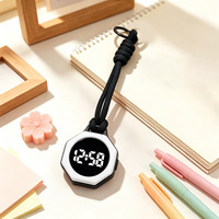 Jam Tangan LED Bentuk Oktagonal Baru Dengan Tali Jam Saku Untuk Anak-Anak, Jam Tangan Sentuh