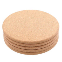 Tasses à café en verre personnalisées de 4 pouces, sous-verre en bois blanc naturel, sous-verres ronds en liège pour la cuisine à domicile