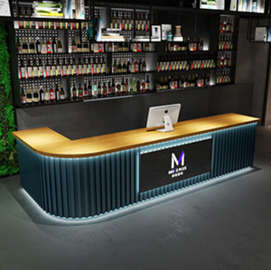 MDF Baking Finish Reception Desk Smooth Front Counter for Hotel Salon Front Service Area - Product Image 5