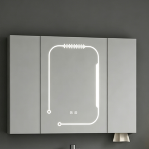 Meuble-lavabo <span class=keywords><strong>de</strong></span> <span class=keywords><strong>salle</strong></span> <span class=keywords><strong>de</strong></span> <span class=keywords><strong>bain</strong></span> moderne haut <span class=keywords><strong>de</strong></span> gamme, étanche et écologique, avec miroir LED, vasque en céramique et <span class=keywords><strong>armoire</strong></span> <span class=keywords><strong>de</strong></span> rangement <span class=keywords><strong>pour</strong></span> appartement - Product Image 3