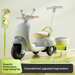 Nouvelle Moto Électrique pour Enfants avec Musique et Lumières, Vélo en Plastique à Batterie pour 1-3 Ans, Siège Arrière à Trois Roues Rechargeable - Product Image 5