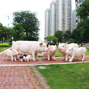 Adorno de Cerdo de Fibra de Vidrio, Impermeable, Hecho a Mano, Arte Moderno Decorativo, para Jardín y Parque - Product Image 1