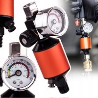 Pistol Semprot Cat Tekanan Tinggi Pneumatik Profesional 1/4 Inci dengan Pengurang Tekanan & Spigot Dehidrator