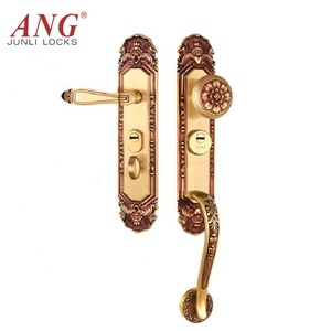 ANG Accueil Hôtel Utilisation Anti Indiscrétion Style Européen De Luxe Antique Rouge Bronze Laiton Poignée Serrure De Porte Prix - Product Image 4