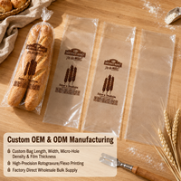 Sacs à pain en plastique micro-perforés OPP transparents, personnalisés, pour boulangerie fraîche, pain de mie, pain au levain
