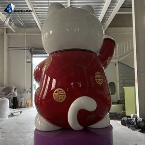 Sculpture créative en résine de <span class=keywords><strong>chat</strong></span> porte-bonheur, décor Feng Shui intérieur/extérieur, ornement personnalisé en fibre de verre - Product Image 3